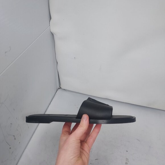 Christian Louboutin Black Flat CL Logo Mule Slide Sandal - Picture 9 of 10